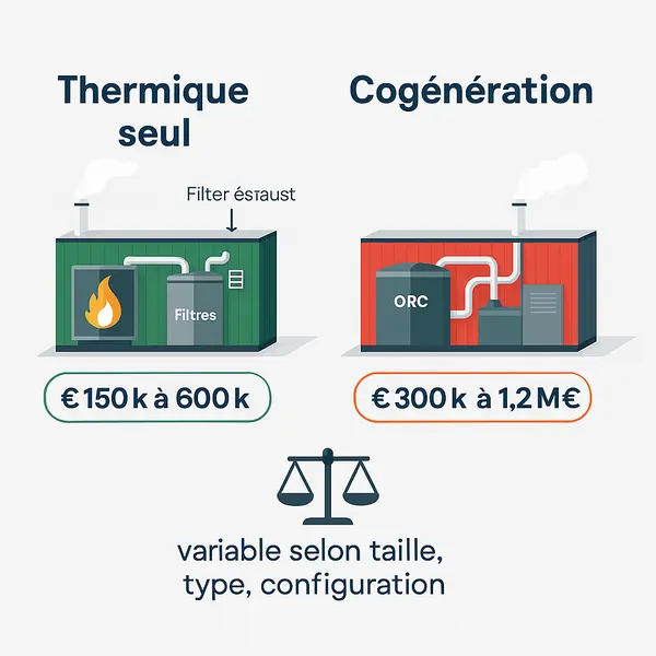 prezzi comparativi della mini-cogenerazione termica a biomassa - componenti